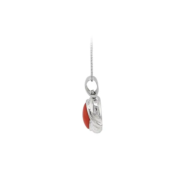 Exclusive White Gold Pendant with Coral
