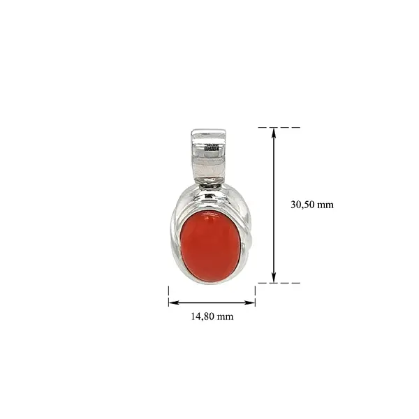 Exclusive White Gold Pendant with Coral