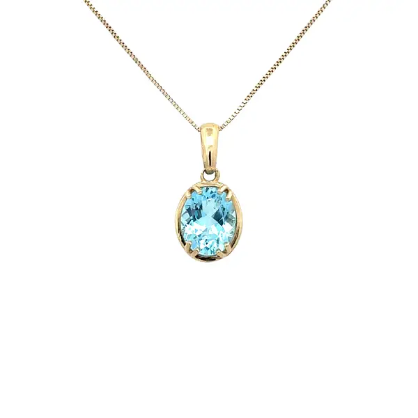 Exclusive Gold Pendant with Blue Topaz