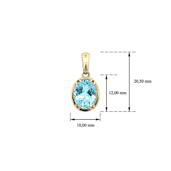 Exclusive Gold Pendant with Blue Topaz