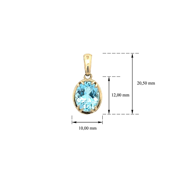 Exclusive Gold Pendant with Blue Topaz
