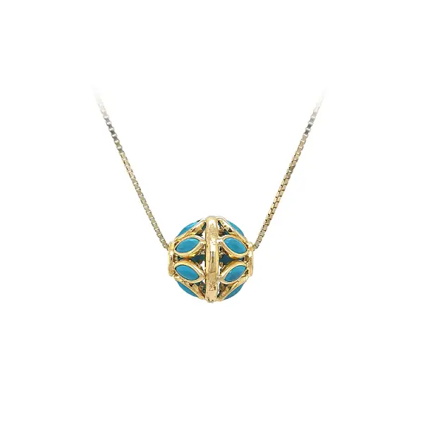 Exclusive Gold Pendant with Turquoise
