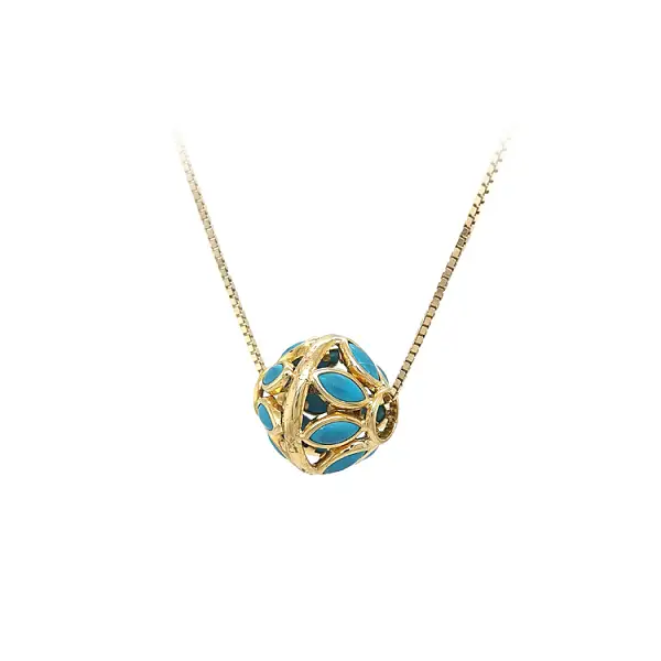 Exclusive Gold Pendant with Turquoise