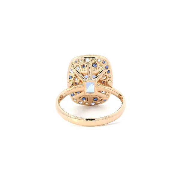 Colorful Harmony of Tanzanites, Sapphires and Diamonds in Rose Gold