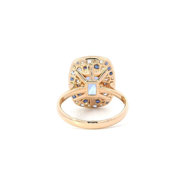 Colorful Harmony of Tanzanites, Sapphires and Diamonds in Rose Gold