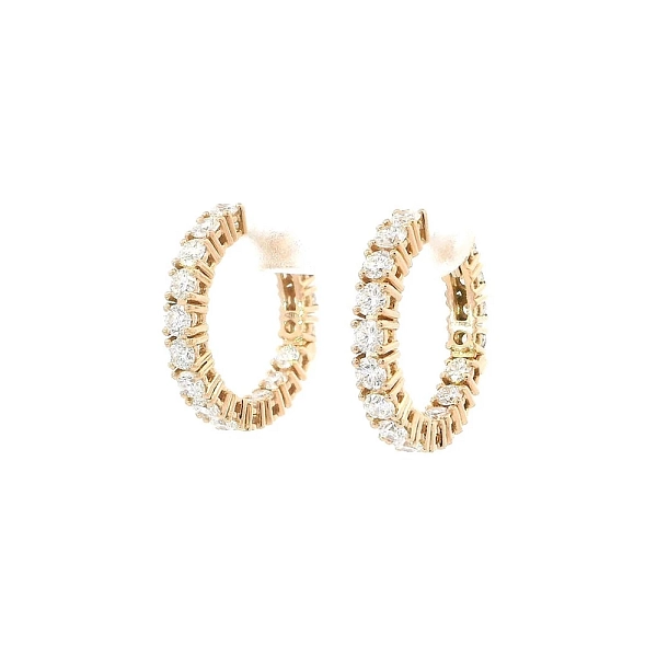 Elegant Hoop Earrings with Diamonds in Rose Gold