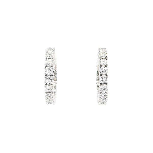 Luxury White Gold Hoop Earrings with Diamonds