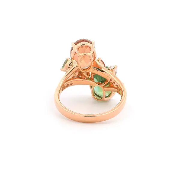 18kt Gold Ring with Tourmalines, Sapphires and Diamonds