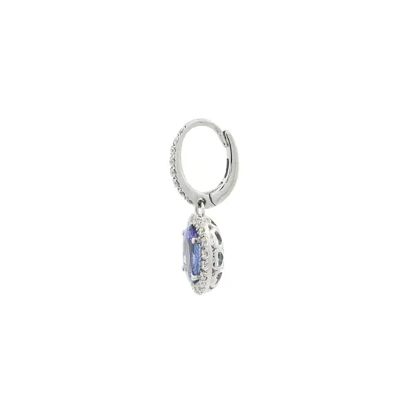 White Gold Drop Earrings with Tanzanites and Diamonds