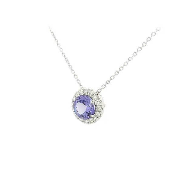 White Gold Necklace with Tanzanite and Diamonds