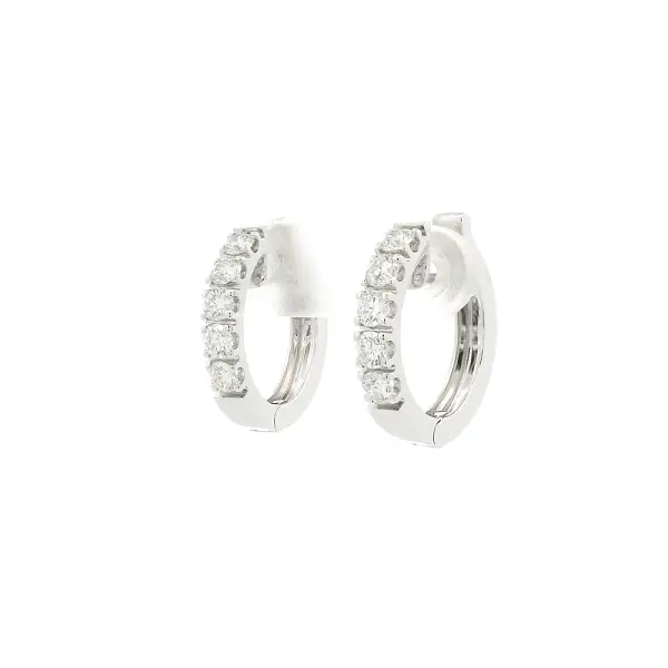 White Gold Diamond Hoop Earrings