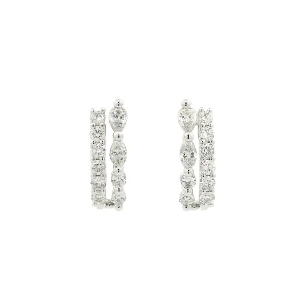 White Gold Earrings with Brilliant and Marquise-Cut Diamonds