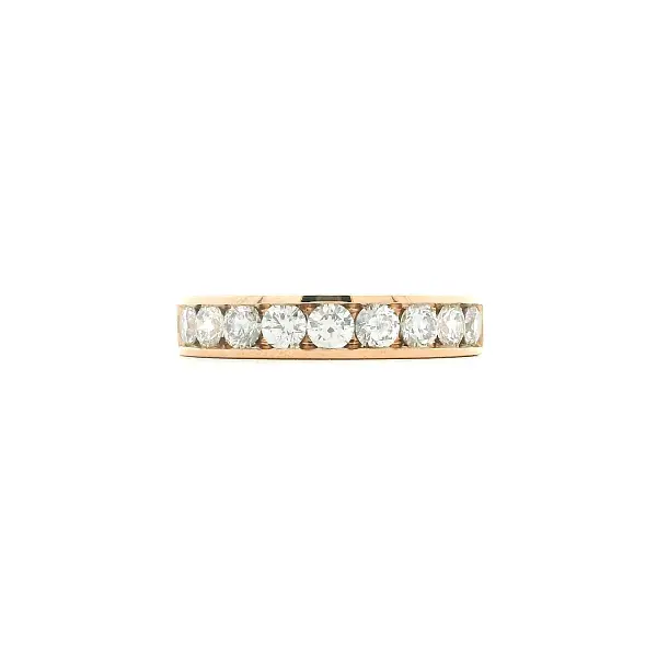 18K Rose Gold Diamond Ring – Half-Eternity Style
