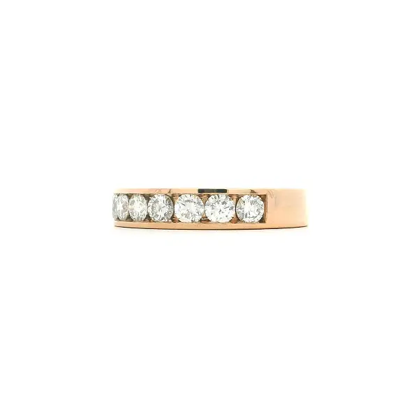 18K Rose Gold Diamond Ring – Half-Eternity Style
