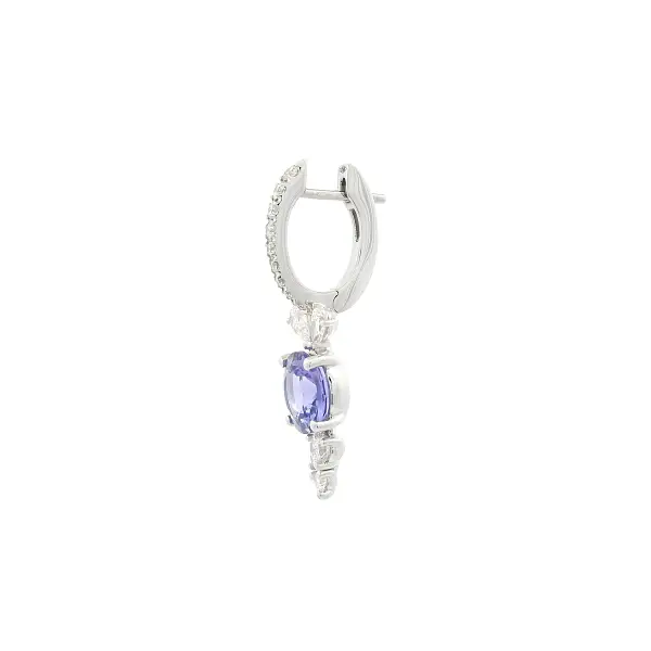 18K White Gold Drop Earrings with Tanzanites and Diamonds