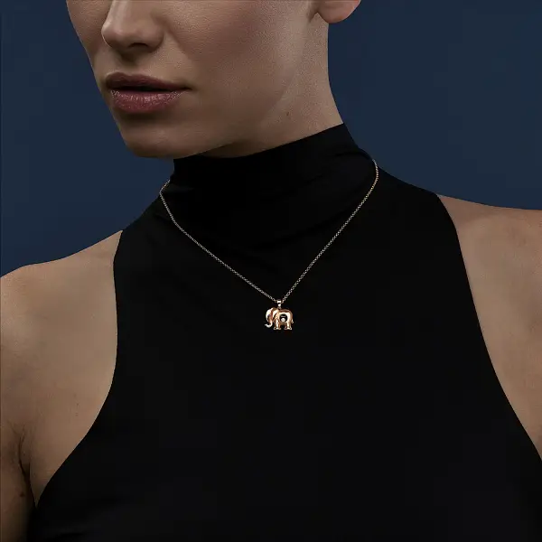 Gold Pendant Chopard Happy Diamonds Elephant 79A189-5001