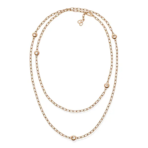 Gold Chopard Happy Diamonds Necklace 81A117-5001