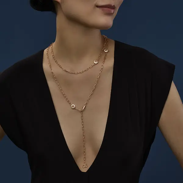 Gold Chopard Happy Diamonds Necklace 81A117-5001