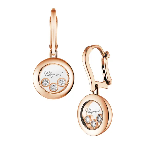 Gold Earrings Chopard Happy Diamonds 83A018-5301