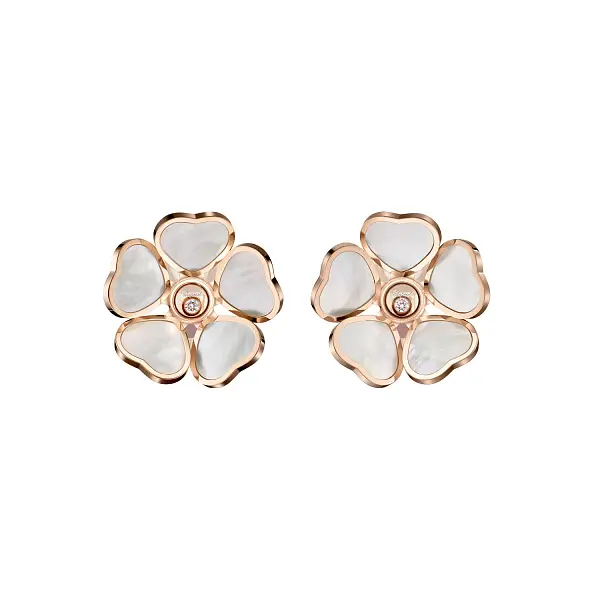 Gold Earrings Chopard Happy Hearts Flower 84A085-5301