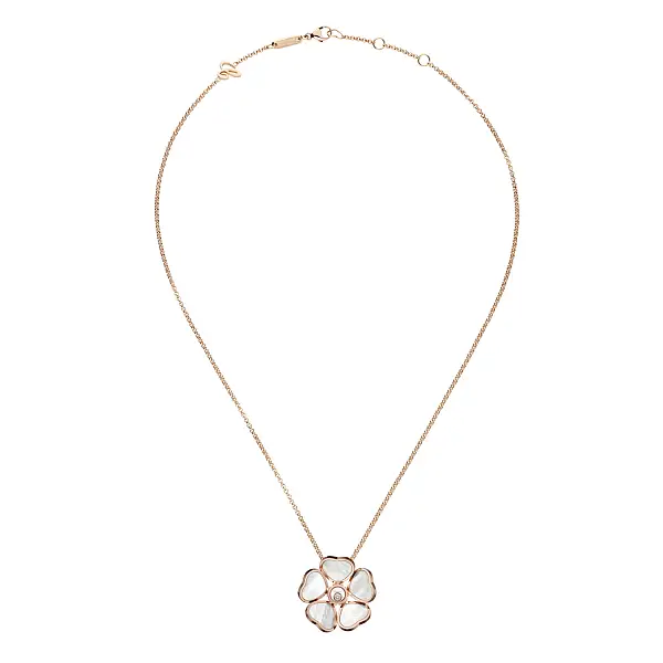 Gold Pendant Chopard Happy Hearts Flowers 79A085-5301