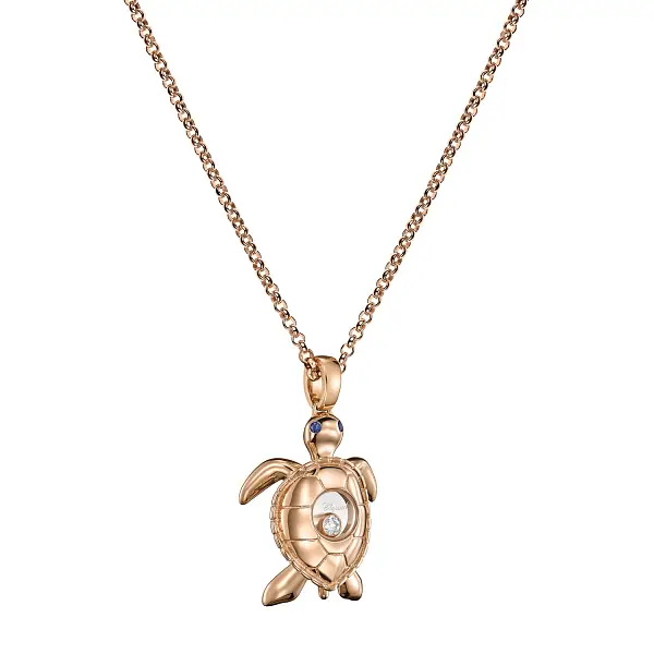 Gold Chopard Happy Diamonds Turtle Necklace 79A187-5001