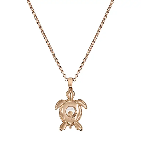Gold Chopard Happy Diamonds Turtle Necklace 79A187-5001