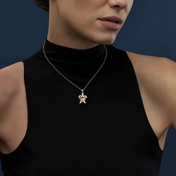 Gold Chopard Happy Diamonds Turtle Necklace 79A187-5001