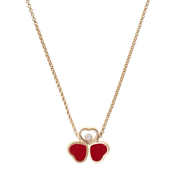 Gold Chopard Happy Hearts Necklace 81A083-5811