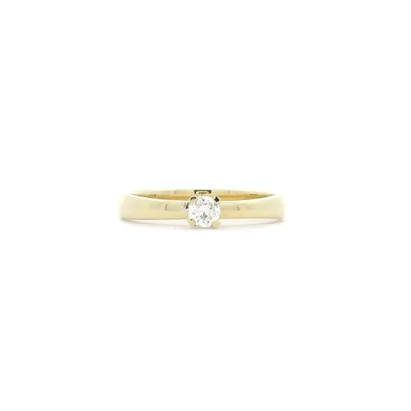Engagement Ring in Yellow Gold with 0.14 ct Diamond