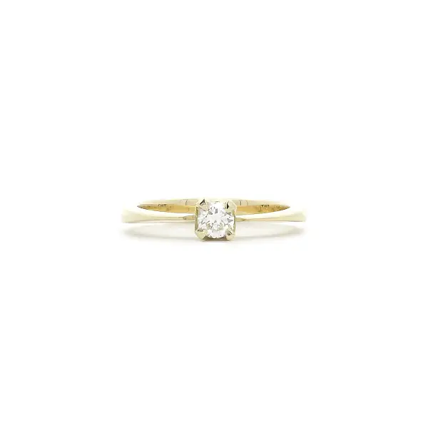 Engagement Ring in Yellow Gold with 0.18 ct Diamond