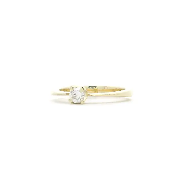 Engagement Ring in Yellow Gold with 0.18 ct Diamond