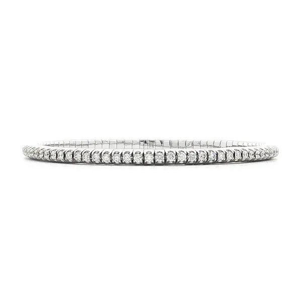 Flexible White Gold Diamond Tennis Bracelet