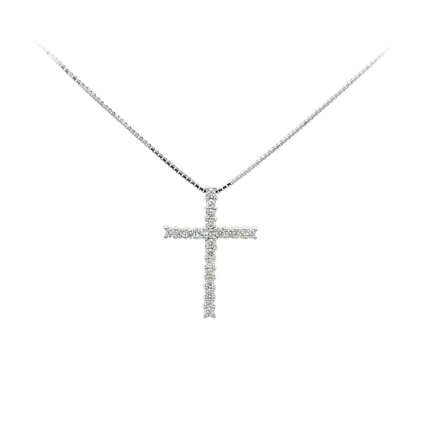 Gold Pendant Cross with Diamonds