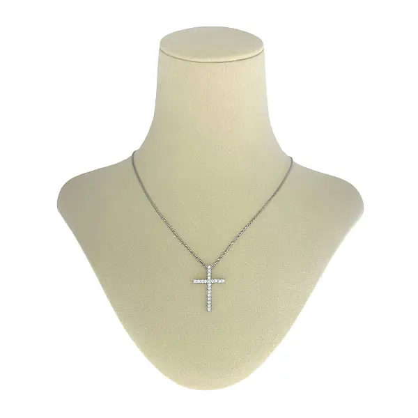 Gold Pendant Cross with Diamonds