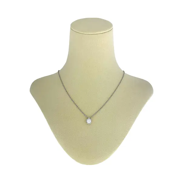 White Gold Necklace with Bezel-Set Diamond