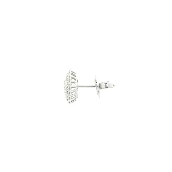 White Gold Earrings with Diamond Pavé Dome