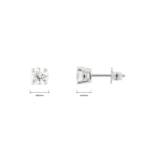 White Gold Solitaire Diamond Earrings 1.00 ct