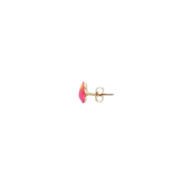 Children’s Gold Earrings with Pink Enamel – Butterflies