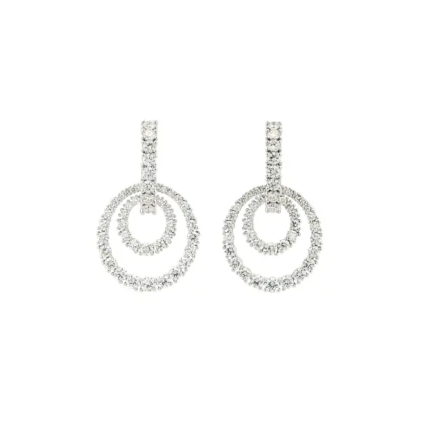 Diamond earrings éclat double circle