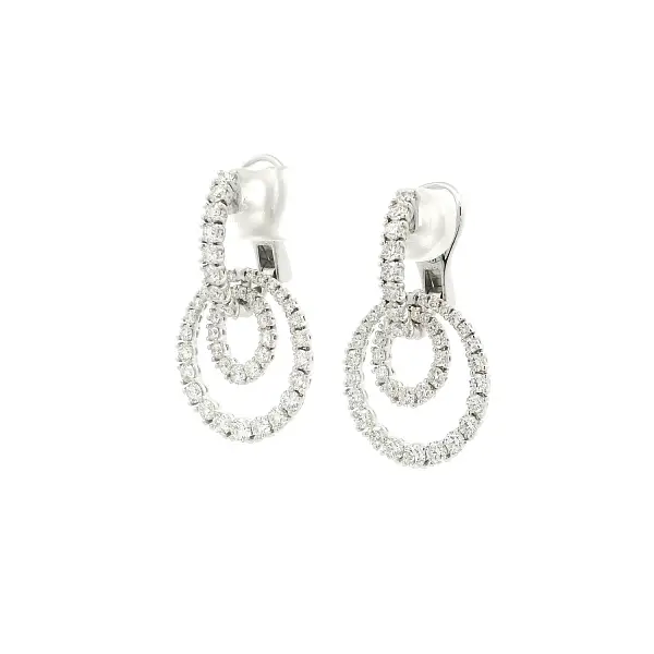 Diamond earrings éclat double circle