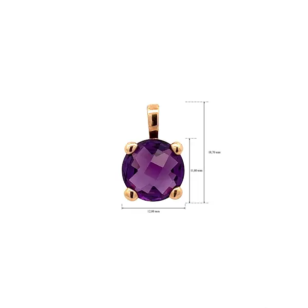 Gold Pendant with Amethyst