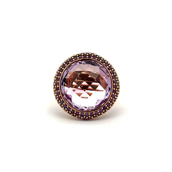 Gold Ring with Purple Amethyst