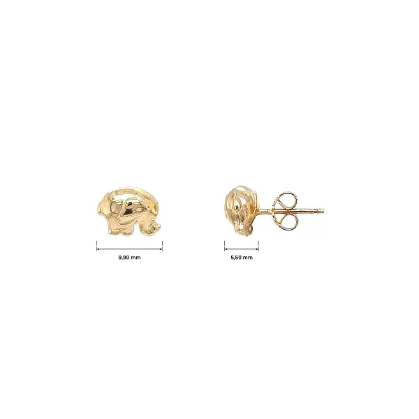 Gold Elephant Earrings