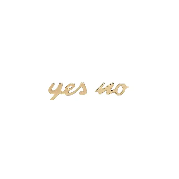 Gold “Yes / No” Earrings