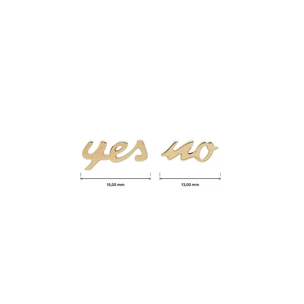Gold “Yes / No” Earrings