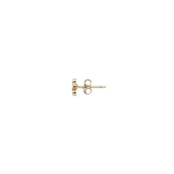 Gold Flower Stud Earrings with Cubic Zirconia