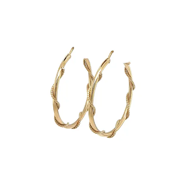 Gold Twisted Hoop Earrings