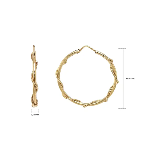 Gold Twisted Hoop Earrings