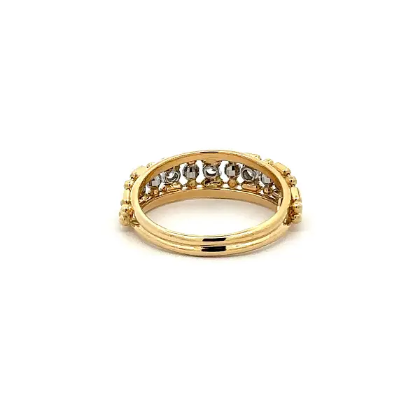 Gold Ring with Delicate Detailing and Clear Zirconia